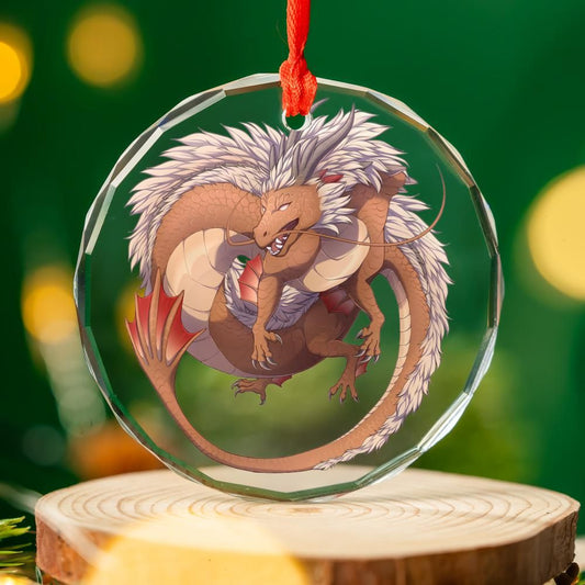 Fiveclaw Gold Dragon Glass Ornament