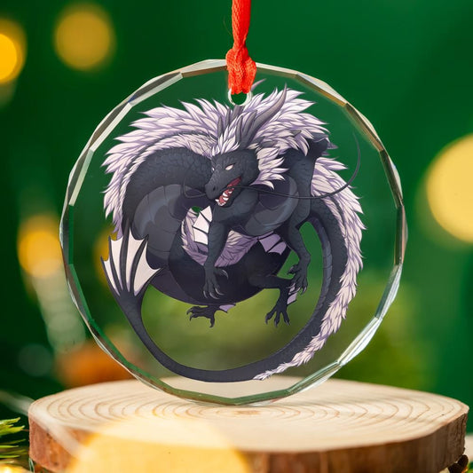 Onyx Fortune Glass Ornament