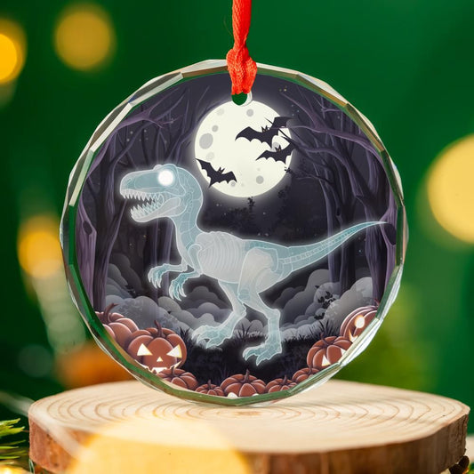 Tyrannochibi Rex Glass Ornament