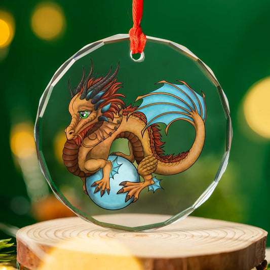 Chibi Copper Fortune Glass Ornament