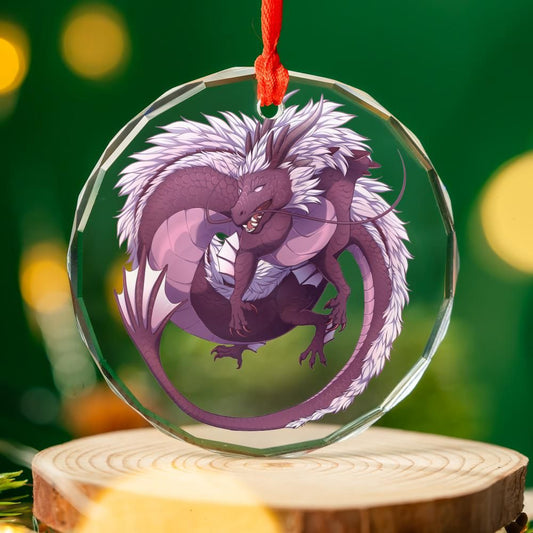 Amethyst Fortune Glass Ornament