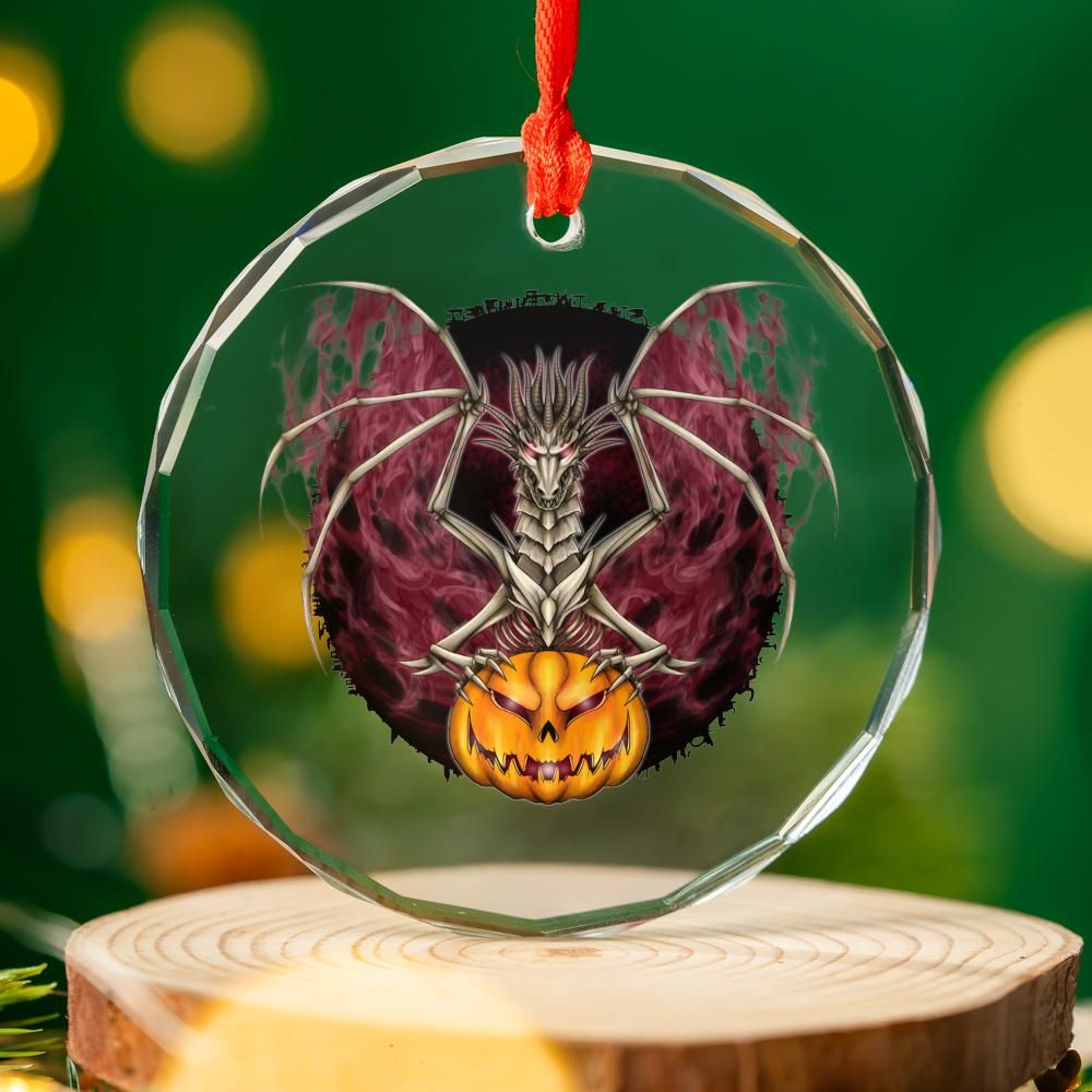 Maroon Wings Glass Ornament