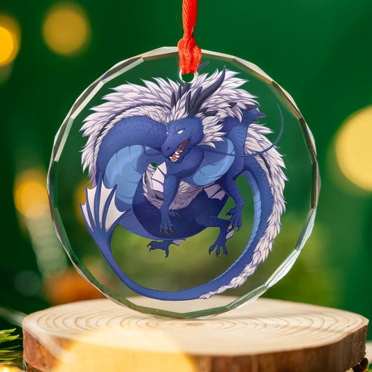 Sapphire Fortune Glass Ornament